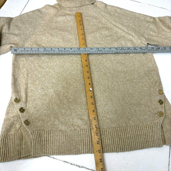 Michael Kors Oatmeal Turtle Neck Knit Sweater Size Large - Picture 11 of 11